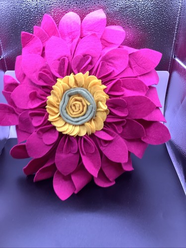 Fuschia floral felt flower - fuschia,
